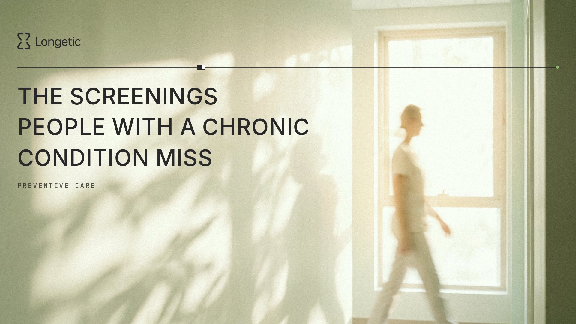 Sunlit room with a person walking past a window, seen through soft focus